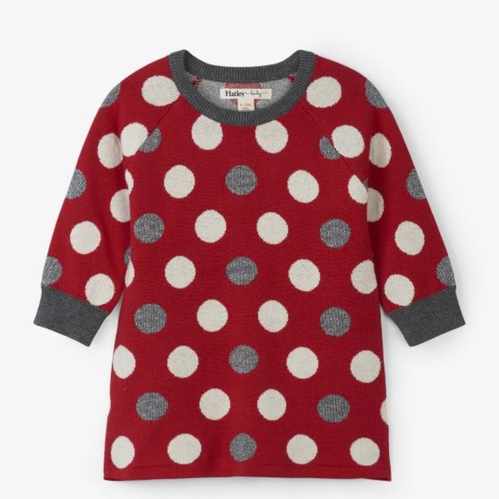 Hatley Holiday Dots Baby Sweater Dress (6-9 Months)